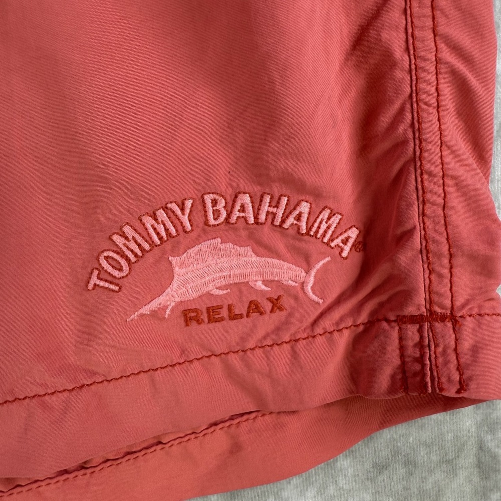 Tommy Bahama Relax‎ Swim Trunks Men Large Coral Orange Cargo Drawstring Liner - Picture 3 of 10